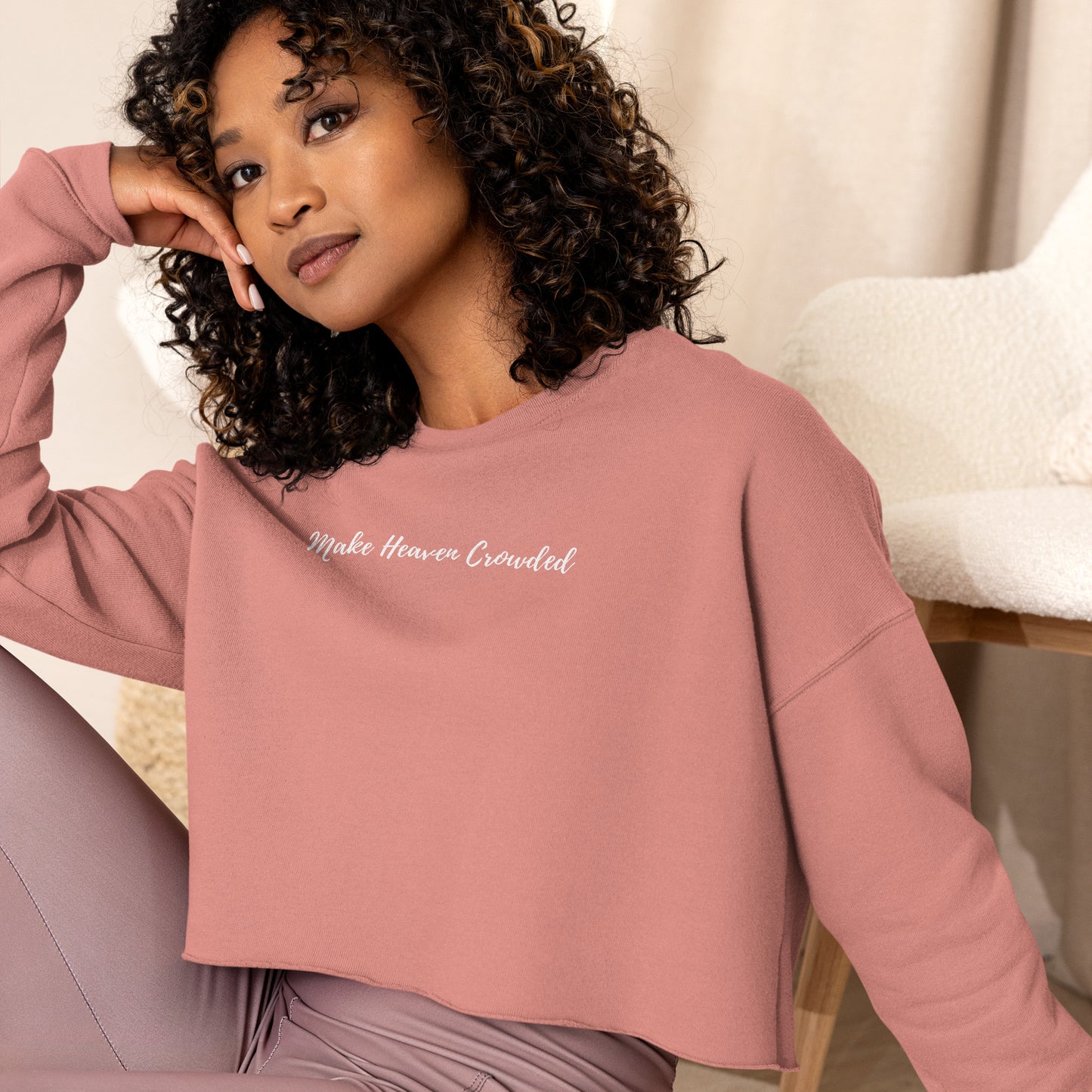 Make Heaven Crowded Crop Sweatshirt