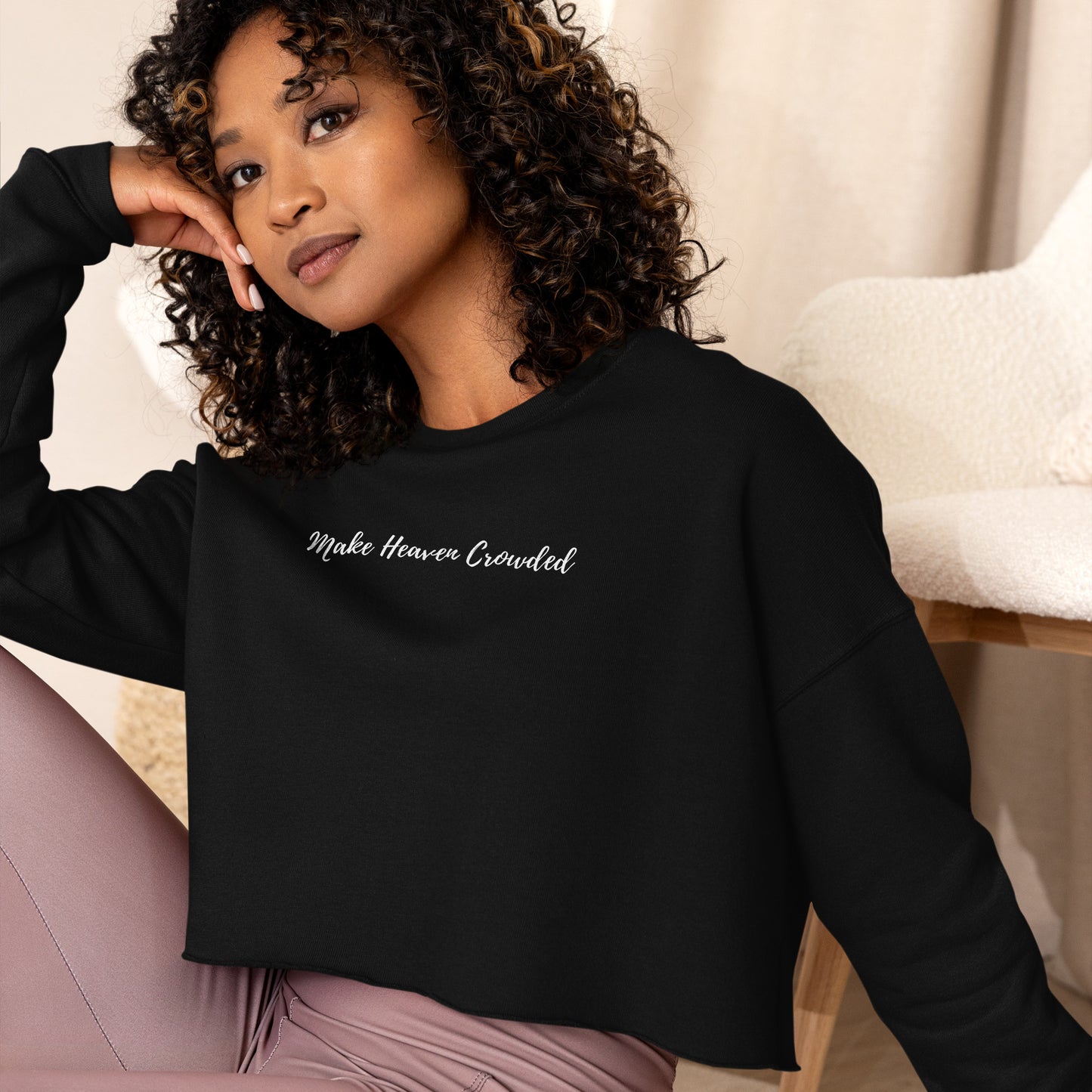 Make Heaven Crowded Crop Sweatshirt